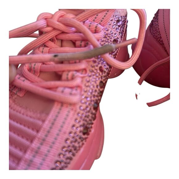 Steve Madden Maxima Sneakers Women Sz 5 Fuchsia Pink Embellished Sparkle - Picture 10 of 13